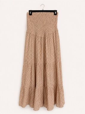 Cream Floral Tiered Maxi Dress